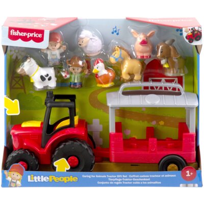 Traktor FISHER PRICE Little People farma Opieka nad zwierzątkami Zestaw prezentowy JLM99