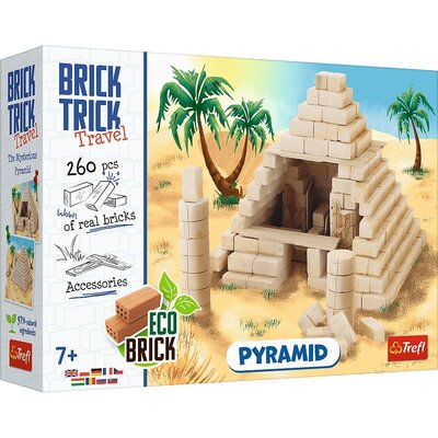 Trefl Brick Buduj z Cegły Podróże Piramida Budowla Starożytna, Naturalna Cegła, EKO Klocki z Cegły, DIY, Ponad 260 Cegieł, Dla Fanów Budowania, Zestaw Kreatywny dla Dzieci od 7 Lat 61550