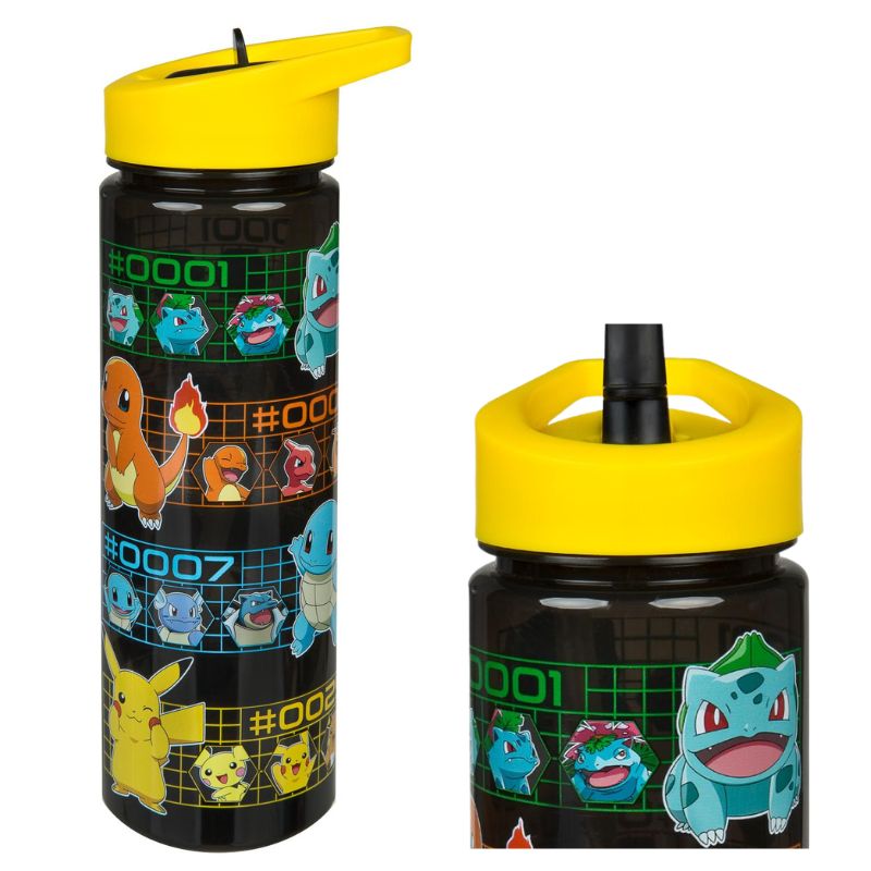 Undercover Bidon Dla Dzieci Na Wodę Butelka Ze Słomką Czarna Pokemon 600ml