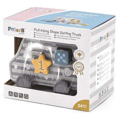 Viga Toys Drewniany samochód sorter do ciągnięcia z serii PolarB