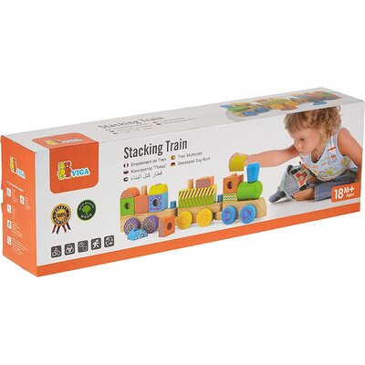 Viga Toys Kolorowa kolejka do ciągnięcia