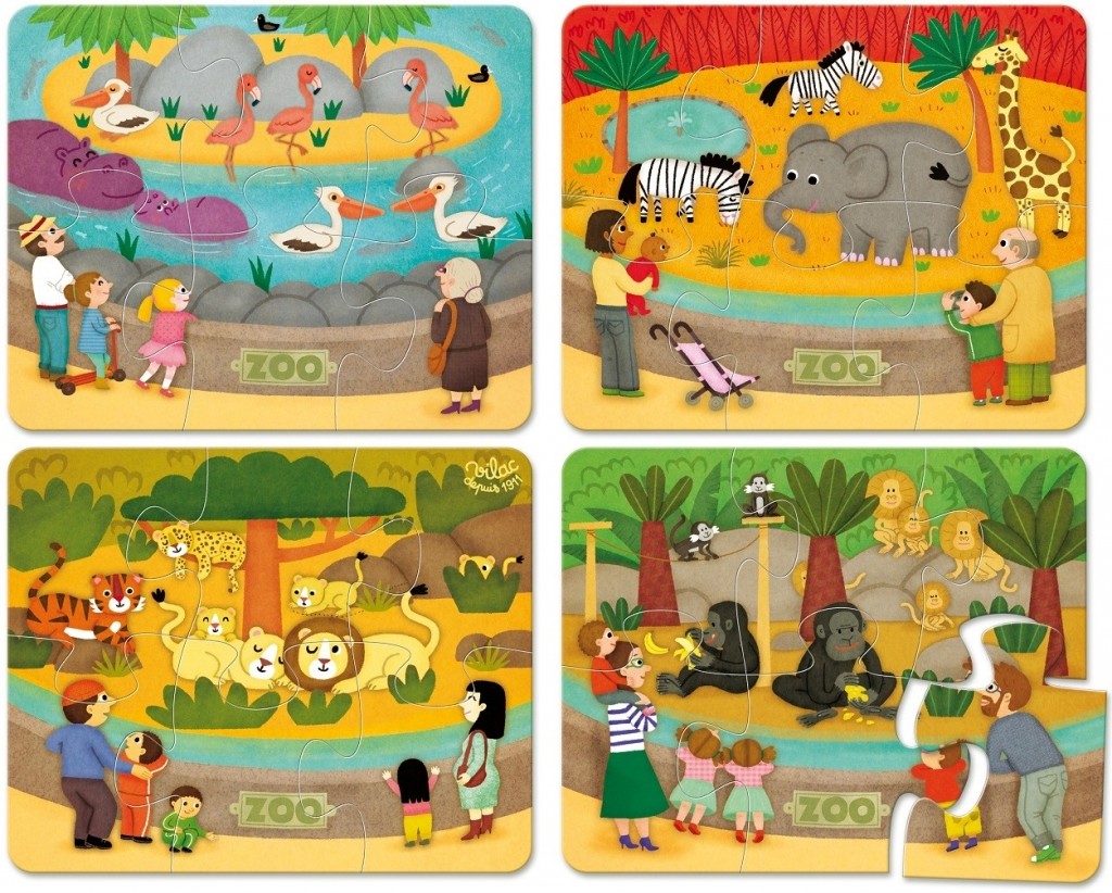 Vilac Drewniane puzzle Zoo