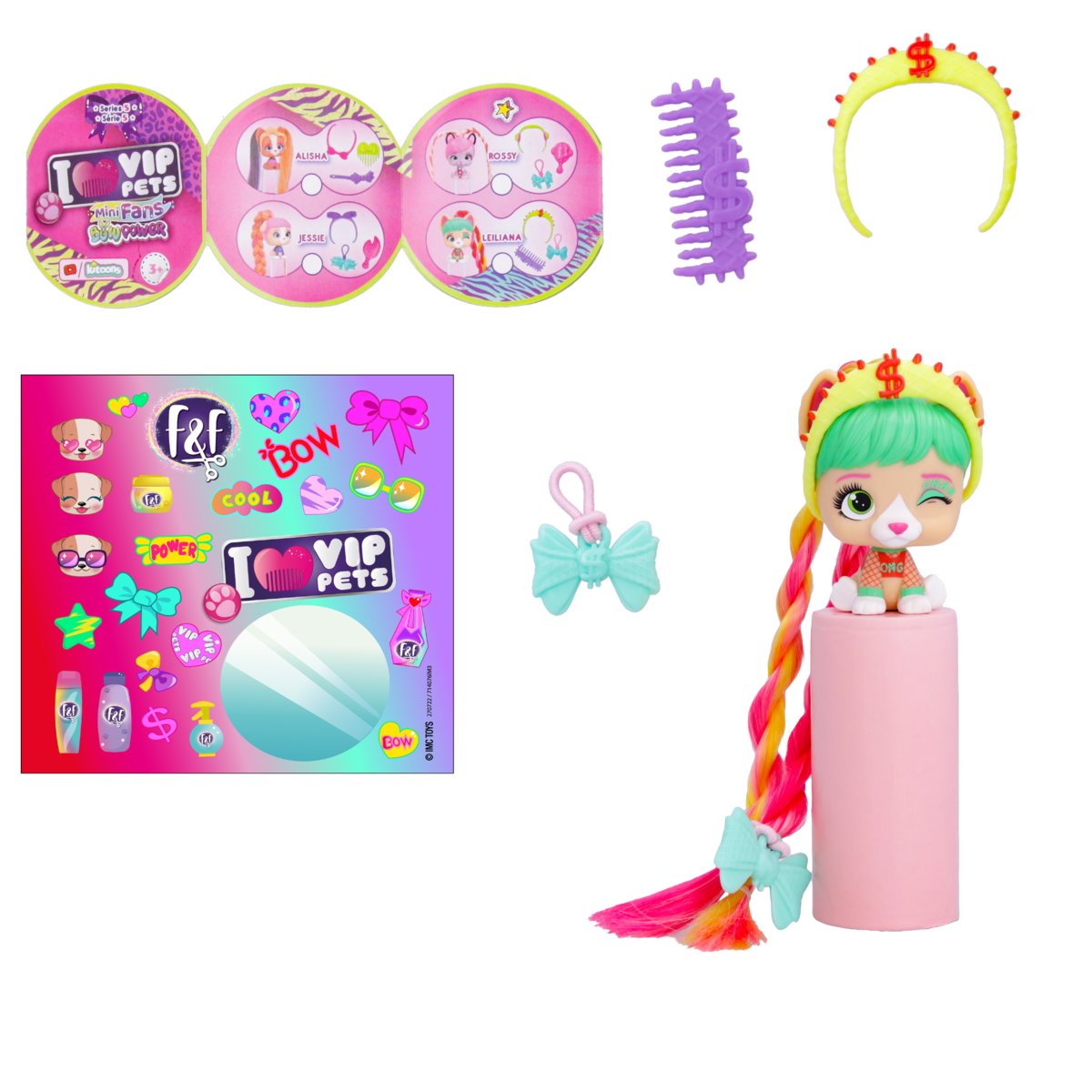 VIP Pets, Fig Mini Bow Power, 1Pak, Mix Cdu9