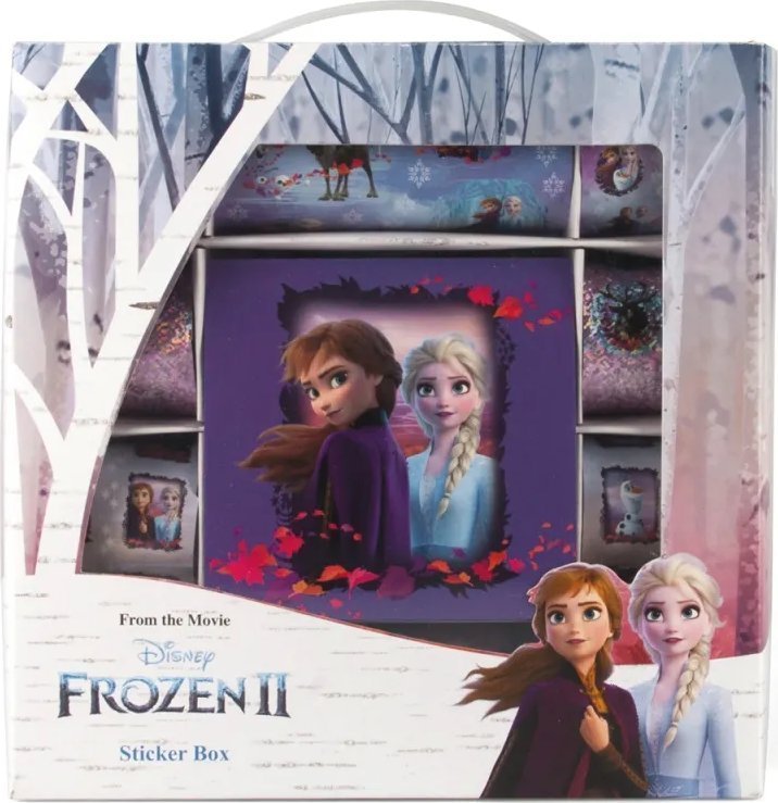 Vrige Disney Frozen Sticker gift box with handle contains 12 rolls of sticker sheets, 2 rolls of laser sticker sheets, sticker & drawing pad