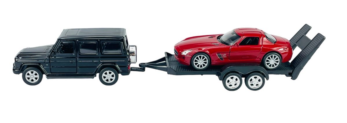 WELLY 2-PACK MERCEDES G-CLASS + MERCEDES-BENZ SLS AMG 1:34