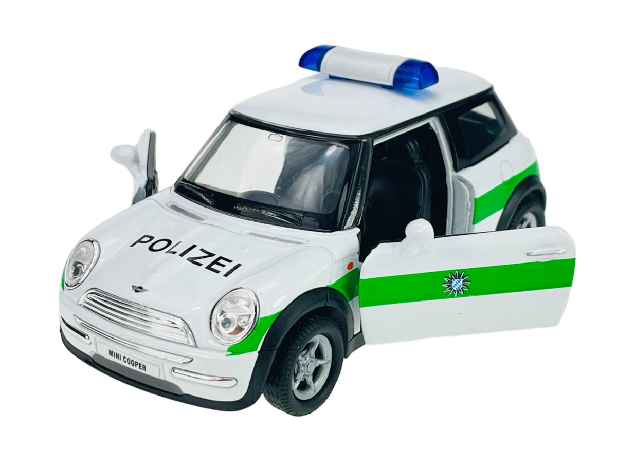 WELLY MINI COOPER POLICJA ZIELONY 1:34 SAMOCHÓD NOWY METALOWY MODEL