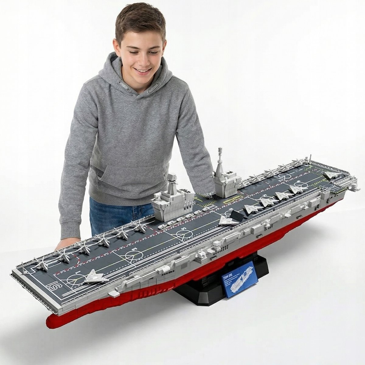 WIELKI ZESTAW KLOCKÓW 4526EL LOTNISKOWIEC WOJSKO WWII 88CM 1:300 SAMOLOTY