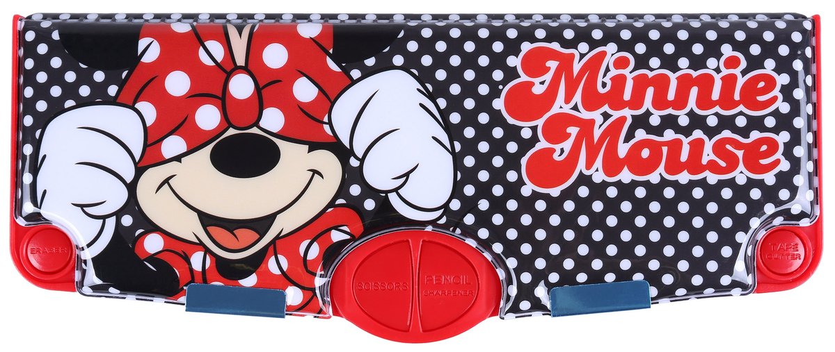 Wielofunkcyjny, czerwony piórnik Minnie DISNEY