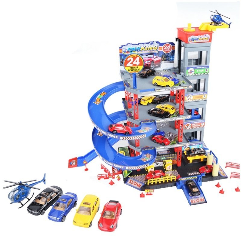 Woopie WOOPIE Wielopoziomy Parking Garaż Myjnia Auta Helikopter + Akc. 30456