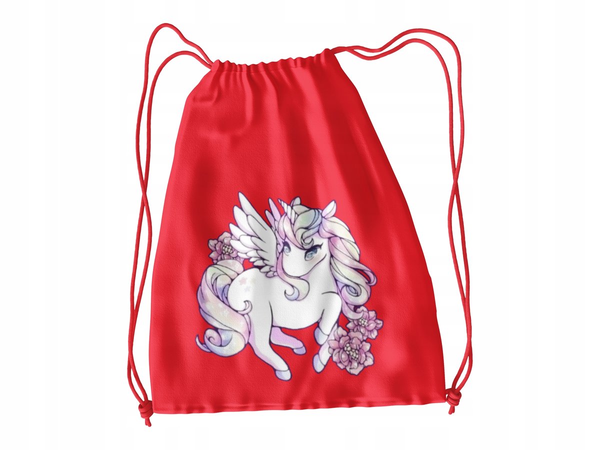 WOREK DO SZKOŁY WF/BUTY UNICORNE KONIE+IMIĘ