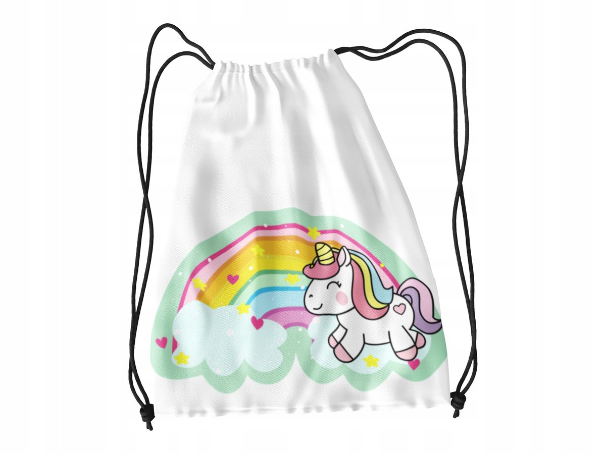 WOREK DO SZKOŁY WF/BUTY UNICORNE KONIE+IMIĘ