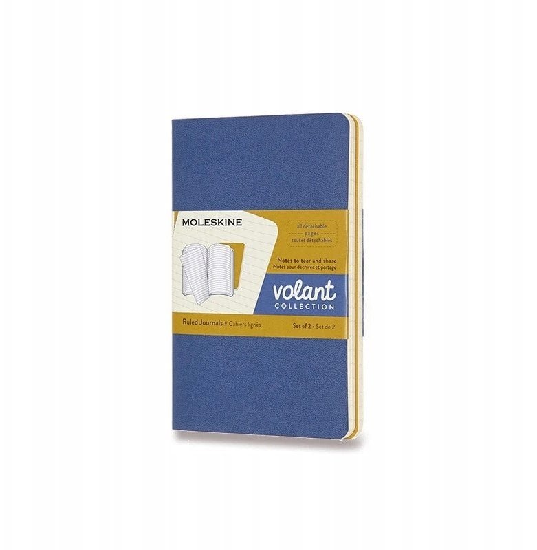 Zestaw 2 zeszytów MOLESKINE Volant, P, 9x14cm, w linie, 80 stron, blue/amber yellow