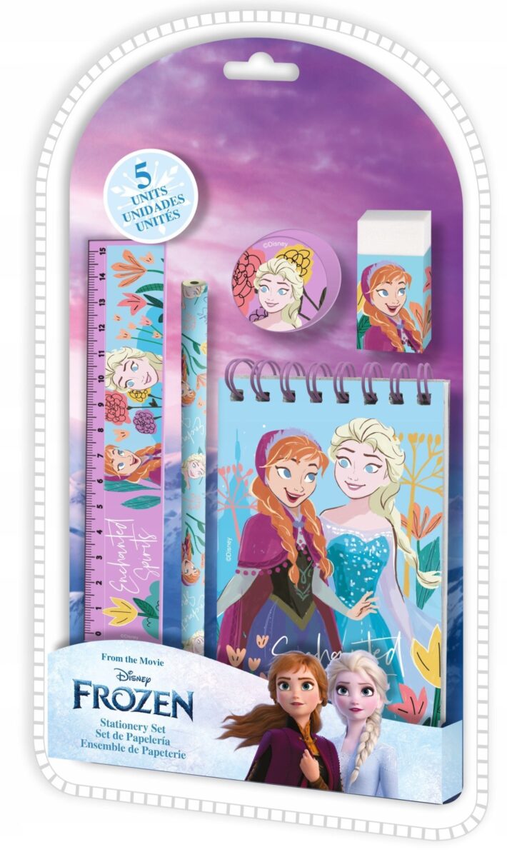 Zestaw Akcesoriów Szkolnych Frozen Kraina Lodu Notes Ołówek Linijka Gumka / Fr50020