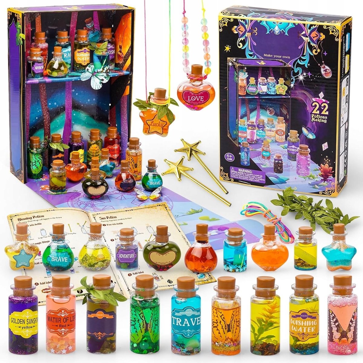 Zestaw Kreatywny Robienia Mikstur Dekoracji Butelek Magiczny DIY Halloween