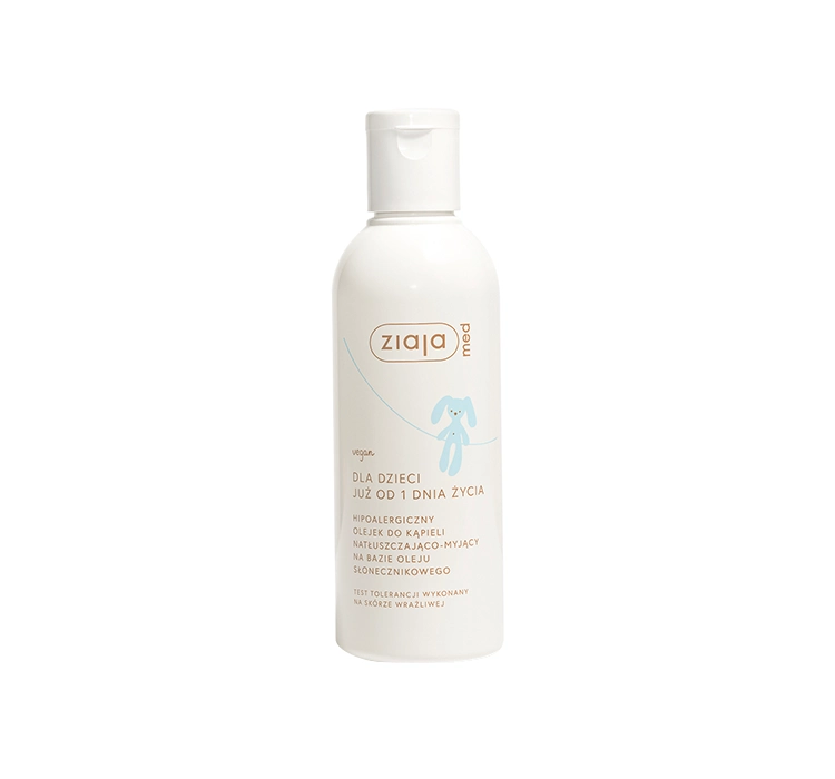 ZIAJA MED Dla Dzieci Hipoalergiczny olejek do kąpieli natłuszczająco-myjący, 200ml