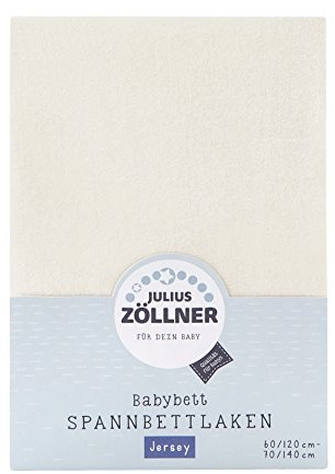 Zollner Julius prześcieradło z gumką na łóżko dziecięce, wymiary: 60 x 120 / 70 x 140 cm, w różnych kolorach écru
